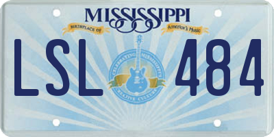 MS license plate LSL484