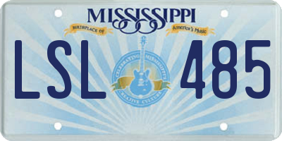 MS license plate LSL485