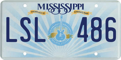 MS license plate LSL486