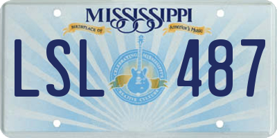 MS license plate LSL487