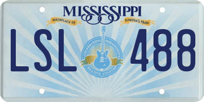 MS license plate LSL488