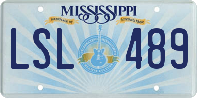 MS license plate LSL489
