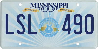 MS license plate LSL490
