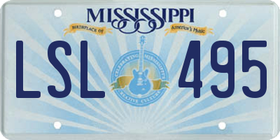 MS license plate LSL495