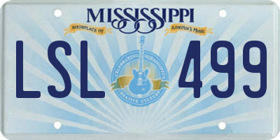 MS license plate LSL499