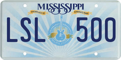 MS license plate LSL500