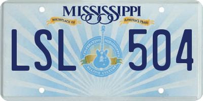 MS license plate LSL504