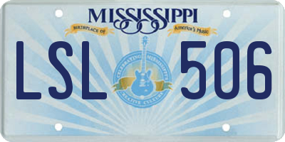 MS license plate LSL506