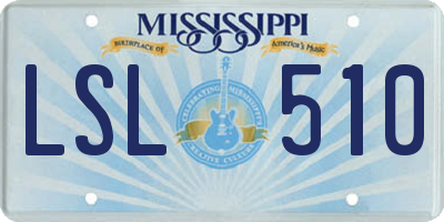 MS license plate LSL510