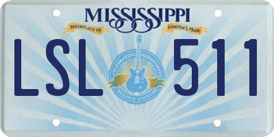 MS license plate LSL511