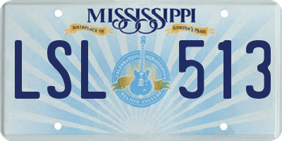 MS license plate LSL513