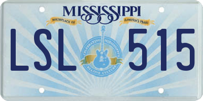 MS license plate LSL515