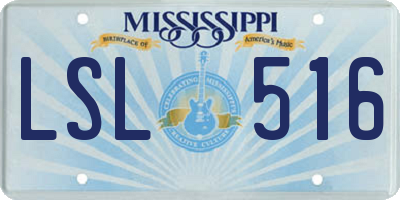 MS license plate LSL516
