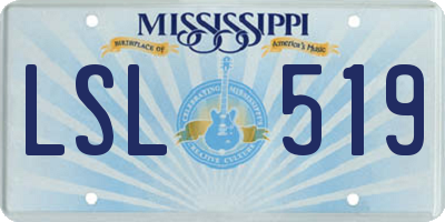MS license plate LSL519