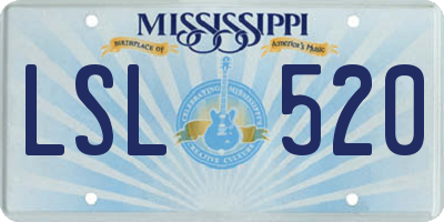 MS license plate LSL520