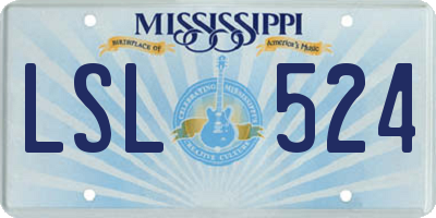 MS license plate LSL524