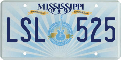 MS license plate LSL525