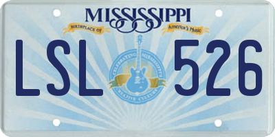 MS license plate LSL526