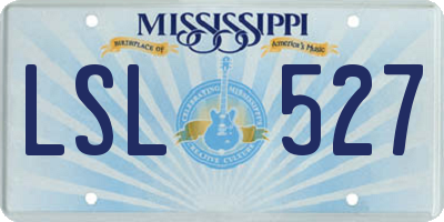 MS license plate LSL527