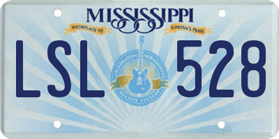 MS license plate LSL528