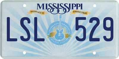 MS license plate LSL529