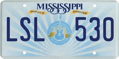 MS license plate LSL530
