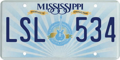 MS license plate LSL534
