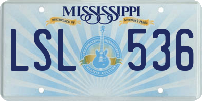 MS license plate LSL536