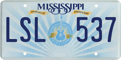 MS license plate LSL537