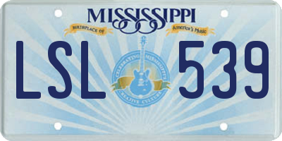 MS license plate LSL539