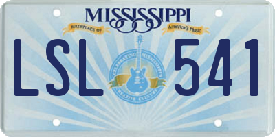 MS license plate LSL541