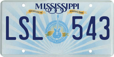 MS license plate LSL543