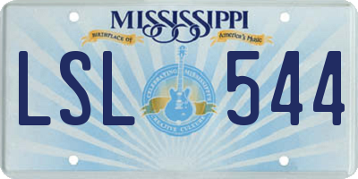 MS license plate LSL544