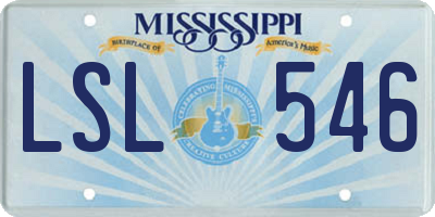 MS license plate LSL546