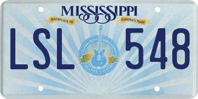 MS license plate LSL548