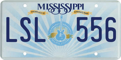 MS license plate LSL556