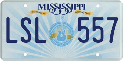 MS license plate LSL557