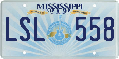 MS license plate LSL558