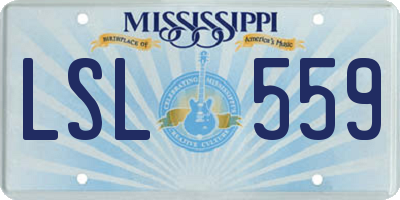 MS license plate LSL559