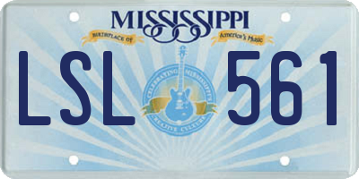 MS license plate LSL561