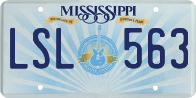 MS license plate LSL563