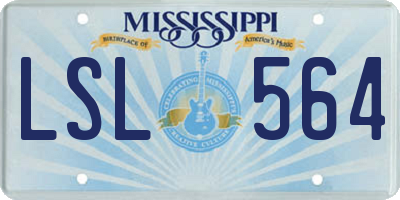 MS license plate LSL564