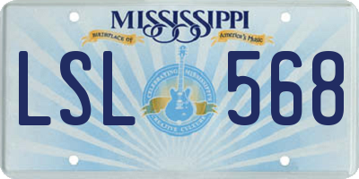 MS license plate LSL568