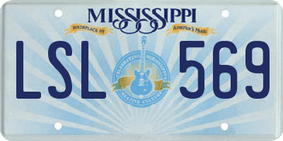 MS license plate LSL569