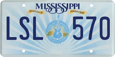MS license plate LSL570