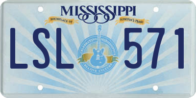 MS license plate LSL571
