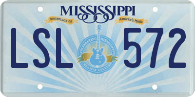 MS license plate LSL572