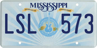 MS license plate LSL573