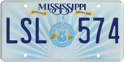 MS license plate LSL574