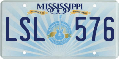 MS license plate LSL576